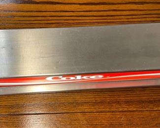 1980s Double Sided Stainless Steel Lighted Coke Restaurant Display Sign Coca Cola 5x18x4in