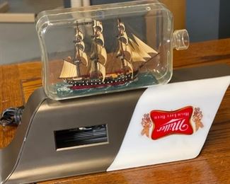 AS-IS Miller High Life Ship in a Bottle Display Sign 9.5x14.5x4in HxWxD