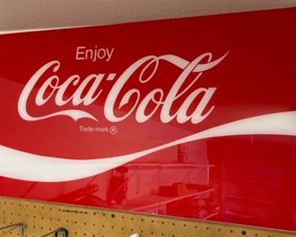 1980s Coca Cola Acrylic /Plexiglass Sign insert 19x35.75in