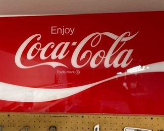 1980s Coca Cola Acrylic /Plexiglass Sign insert 19x35.75in