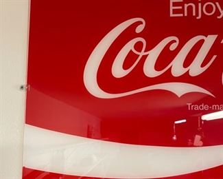 1980s Coca Cola Acrylic /Plexiglass Sign insert 19x35.75in