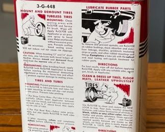 Firestone RU Glyde Rubber Lubricant Can Vintage 10.5x6.75x4.25in HxWxD