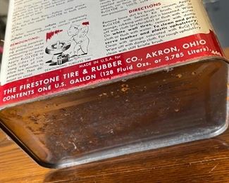 Firestone RU Glyde Rubber Lubricant Can Vintage 10.5x6.75x4.25in HxWxD