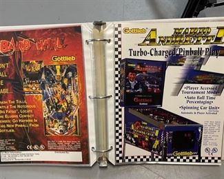 Lot of 56 Williams Sega Bally Gottleib Pinball Flyer Ads Brochures in Binder 11.5x10.75x2in HxWxD