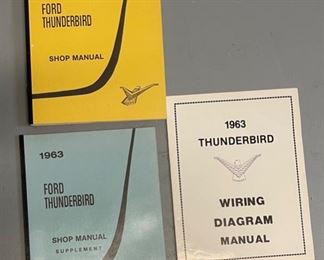 3pc 1962 1963 Ford Thunderbird Shop Service Manual Lot REprint 11.25x8.75in