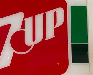 1980s 7up Plexiglass/Acrylic Vending Machine Insert Sign 16x18.5in
