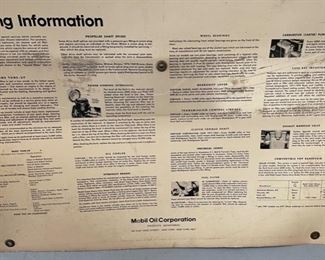 Mobil Oil Disc Chart 1964 to 1971 Gas Station Service Shop 42x27in