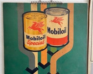 Mobil Mobiloil 1960 Lubrication Recommendation Chart Gas Station Service Shop 28x16in