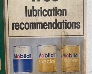Mobil Mobiloil 1966 Lubrication Recommendation Chart 27x16in