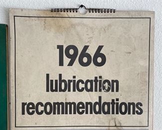 Mobil Mobiloil 1966 Lubrication Recommendation Chart 27x16in