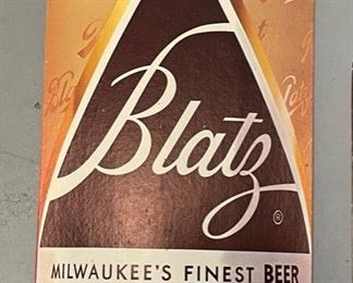 2pc 1950s Blatz Beer Cardboard Sign Bottle: 17x6.25in