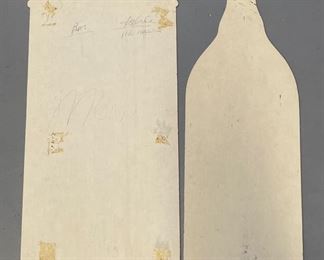 2pc 1950s Blatz Beer Cardboard Sign Bottle: 17x6.25in