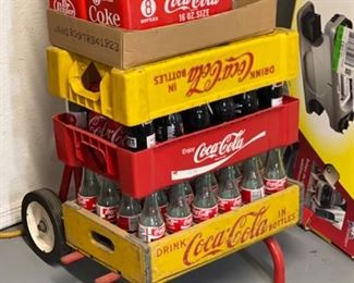 Vintage Coca Cola Advertising Bottle Crate Hand Truck Dolly Coke 48x18x18in