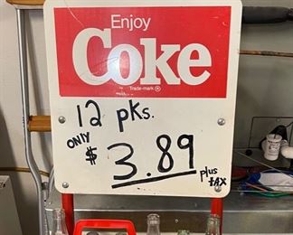 Vintage Coca Cola Advertising Bottle Crate Hand Truck Dolly Coke 48x18x18in