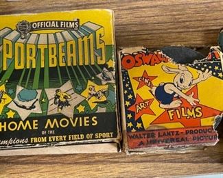 1930s Lot of 5 Vintage 16mm Cartoon Films Sportbeams Dick and Larry 4x4in
