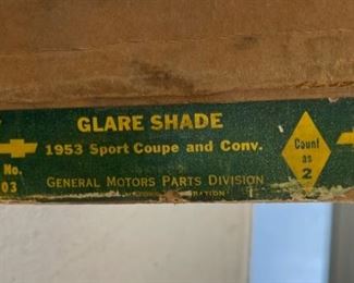 #2 NOS 1953 Chevy Sport Coupe and Convertible 986685 Glare Shade Box: 51x5x2in HxWxD