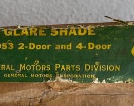 NOS 1953 Chevy 2 Door and 4 Door 986683 Glare Shade Box: 4.75x1.25x53in HxWxD
