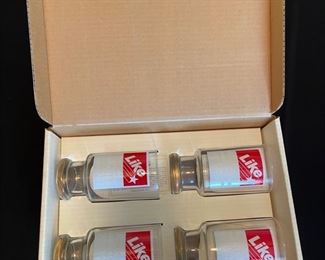 4 vintage Like Cola glasses 5.5 inches tall 2.75 diameter