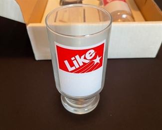 4 vintage Like Cola glasses 5.5 inches tall 2.75 diameter