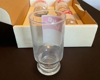 4 vintage Like Cola glasses 5.5 inches tall 2.75 diameter