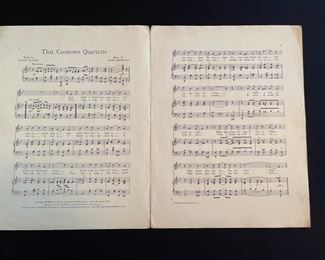 Rare old That Coon Town Quartet sheet music 14 inches 10.5 inches