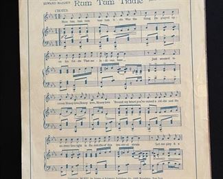 Rare old That Coon Town Quartet sheet music 14 inches 10.5 inches