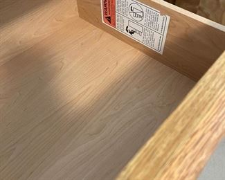 Palliser Furniture 5 drawer wood veneer dresser 45 inches tall 30 inches wide 17.5 inches deep