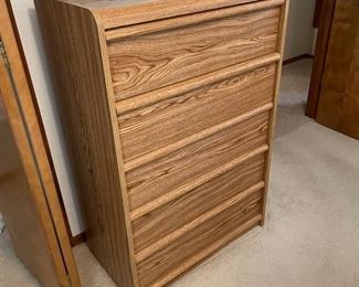 Palliser Furniture 5 drawer wood veneer dresser 45 inches tall 30 inches wide 17.5 inches deep