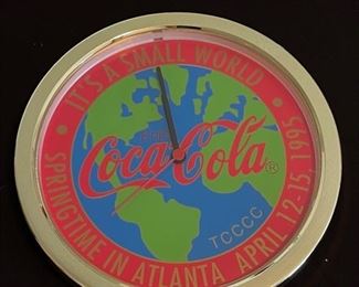 Rare Coca-Cola clock it’s a small world spring time in Atlanta 1995 10.5 inches in diameter