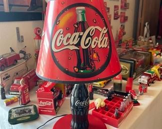 Vintage 1997 Coke Coca Cola Lamp Bottle Base Shade Plastic 16” VTG 90’s Retro 17 inches tall