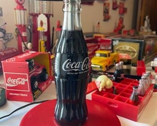 Vintage 1997 Coke Coca Cola Lamp Bottle Base Shade Plastic 16” VTG 90’s Retro 17 inches tall