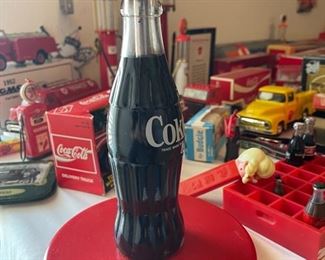 Vintage 1997 Coke Coca Cola Lamp Bottle Base Shade Plastic 16” VTG 90’s Retro 17 inches tall