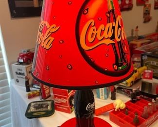 Vintage 1997 Coke Coca Cola Lamp Bottle Base Shade Plastic 16” VTG 90’s Retro 17 inches tall