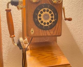 Vintage Country Store 1927 Spirit Of St. Louis Replica Wooden Wall Telephone 17 in x 8 in x 5in