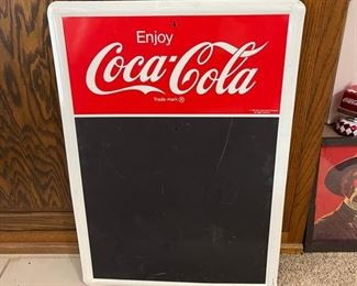 Vtg Collectible 1991 Coca-Cola Chalkboard Store Use Chalkboard Advertising Sign 28 inches x 20 inches