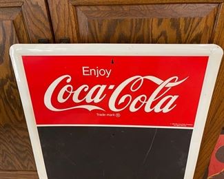 Vtg Collectible 1991 Coca-Cola Chalkboard Store Use Chalkboard Advertising Sign 28 inches x 20 inches
