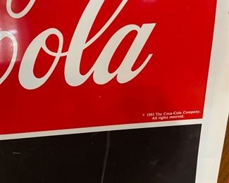 Vtg Collectible 1991 Coca-Cola Chalkboard Store Use Chalkboard Advertising Sign 28 inches x 20 inches