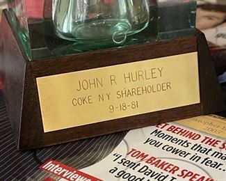 Rare Coca-Cola shareholder bottle 9.25 x 4 x 4