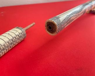 Unique Intricately Detailed Bovine Bone Dragon Blow Dart Gun 45 inches Long 5 inches tall