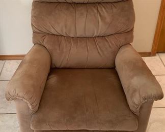 Brown Suede Lazy Boy Recliner #1 38x34x35 HxWxD