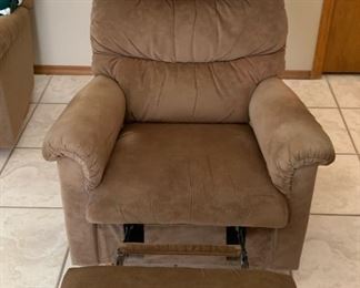 Brown Suede Lazy Boy Recliner #1 38x34x35 HxWxD