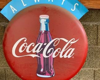 Always Coca Cola Metal Button Commercial Advertising Sign 28x24x.5 HxWxD