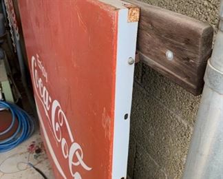 Large Metal Coca Cola Commercial Advertising Sign 44x44x1.5 HxWxD