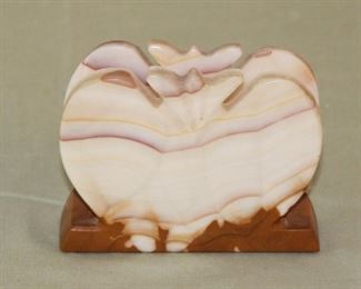 Heart Shaped Agate Napkin Holder