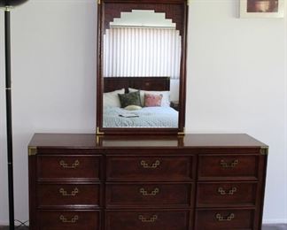 Bassett Asian Inspired Ladies Dresser with Mirror