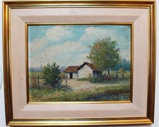Signed "Eduardo Induni" O/B Farm Scene