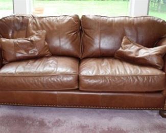 1 of 2 Drexel Heritage Pelli Leather Couches 