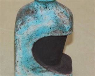 Mid Century Pottery Bottle Signed "A S"