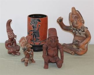 Assorted Redware Mexican Figurines 