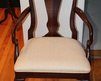 1 of 2 Queen Anne Style Arm Chairs